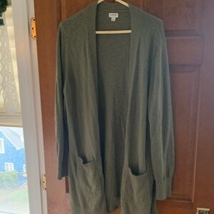 J. Crew Olive Open-Front Cardigan